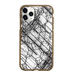 Чехол iPhone 11 Pro матовый Зеркальные узоры, цвет: 3D-коричневый
