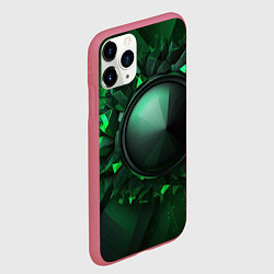 Чехол iPhone 11 Pro матовый Искусство зеленой абстракции, цвет: 3D-малиновый — фото 2