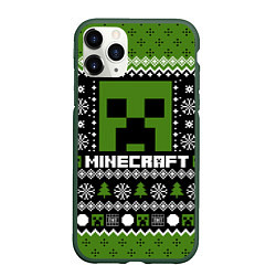 Чехол iPhone 11 Pro матовый Minecraft christmas sweater