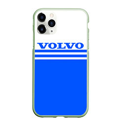 Чехол iPhone 11 Pro матовый Вольво - две синии полосы
