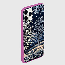 Чехол iPhone 11 Pro матовый Ледяные узоры нового года, цвет: 3D-фиолетовый — фото 2