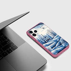 Чехол iPhone 11 Pro матовый Пушистые завитки, цвет: 3D-малиновый — фото 2