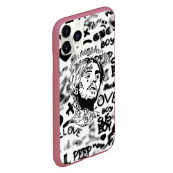 Чехол iPhone 11 Pro матовый Lil peep автограф, цвет: 3D-малиновый — фото 2