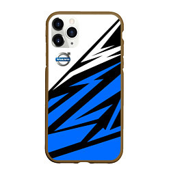 Чехол iPhone 11 Pro матовый Volvo - white and blue