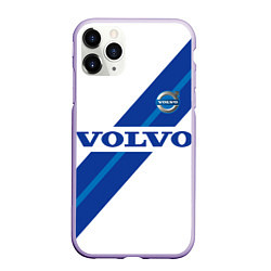 Чехол iPhone 11 Pro матовый Volvo - white and blue