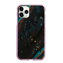 Чехол iPhone 11 Pro матовый Разводы на нефтяной луже, цвет: 3D-розовый