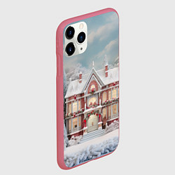 Чехол iPhone 11 Pro матовый Звездное кружево новогодней ночи, цвет: 3D-малиновый — фото 2