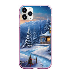 Чехол iPhone 11 Pro матовый Вихрь праздничных огней, цвет: 3D-розовый