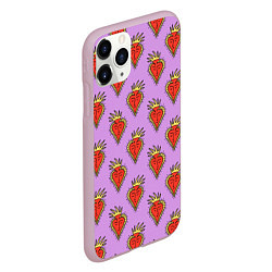 Чехол iPhone 11 Pro матовый Причудливые сердца, цвет: 3D-розовый — фото 2
