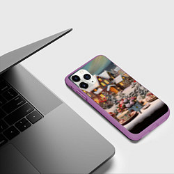 Чехол iPhone 11 Pro матовый Морозная симфония праздника, цвет: 3D-фиолетовый — фото 2