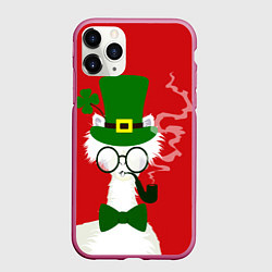Чехол iPhone 11 Pro матовый Лама - альпака в день Патрика
