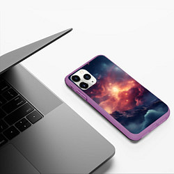 Чехол iPhone 11 Pro матовый Космические облака, цвет: 3D-фиолетовый — фото 2