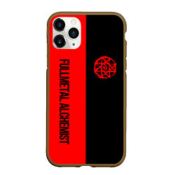 Чехол iPhone 11 Pro матовый Стальной алхимик - красная печать Альфонс
