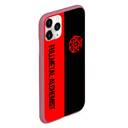 Чехол iPhone 11 Pro матовый Стальной алхимик - красная печать Альфонс, цвет: 3D-малиновый — фото 2