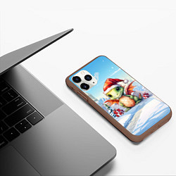 Чехол iPhone 11 Pro матовый Дракон ледяной вихрь, цвет: 3D-коричневый — фото 2