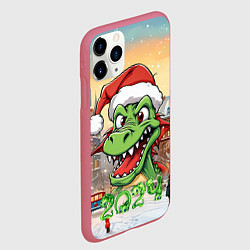 Чехол iPhone 11 Pro матовый Зеленый летун, цвет: 3D-малиновый — фото 2