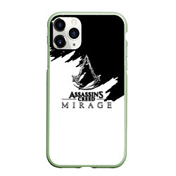 Чехол iPhone 11 Pro матовый Assassins creed mirage чернобелый, цвет: 3D-салатовый