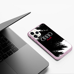 Чехол iPhone 11 Pro матовый AUDI sport краски, цвет: 3D-розовый — фото 2