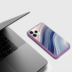 Чехол iPhone 11 Pro матовый Blue liquid, цвет: 3D-фиолетовый — фото 2