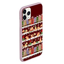 Чехол iPhone 11 Pro матовый Капибара с семьей зимой, цвет: 3D-розовый — фото 2