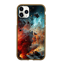 Чехол iPhone 11 Pro матовый Мелкие осколки в полете, цвет: 3D-коричневый