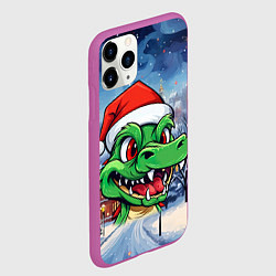 Чехол iPhone 11 Pro матовый Милый зеленый дракончик 2024, цвет: 3D-фиолетовый — фото 2