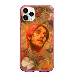 Чехол iPhone 11 Pro матовый Lil Peep розы, цвет: 3D-малиновый