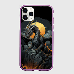 Чехол iPhone 11 Pro матовый Дракон волшебной полуночи, цвет: 3D-фиолетовый