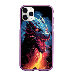 Чехол iPhone 11 Pro матовый Дракон зимнего волшебства 2024, цвет: 3D-фиолетовый
