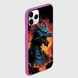 Чехол iPhone 11 Pro матовый Дракон праздничных снегов 2024, цвет: 3D-фиолетовый — фото 2