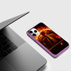 Чехол iPhone 11 Pro матовый Роберт Оппенгеймер и бомба, цвет: 3D-фиолетовый — фото 2