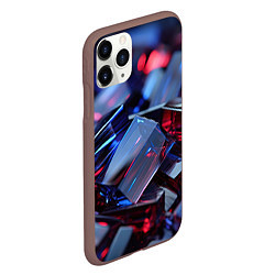 Чехол iPhone 11 Pro матовый Острые грани прозрачности, цвет: 3D-коричневый — фото 2
