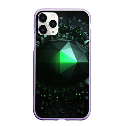 Чехол iPhone 11 Pro матовый Геометрия растительности, цвет: 3D-светло-сиреневый