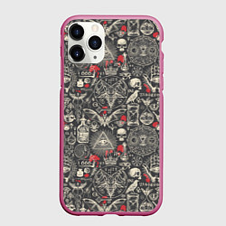 Чехол iPhone 11 Pro матовый Колдовство и чёрная магия, цвет: 3D-малиновый