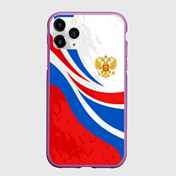 Чехол iPhone 11 Pro матовый Россия - спортивная униформа, цвет: 3D-фиолетовый