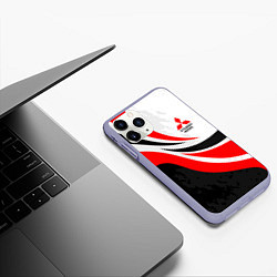 Чехол iPhone 11 Pro матовый Evo racer mitsubishi - uniform, цвет: 3D-светло-сиреневый — фото 2