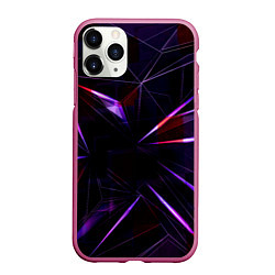Чехол iPhone 11 Pro матовый Фиолетовый хрусталь, цвет: 3D-малиновый