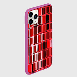 Чехол iPhone 11 Pro матовый Красные прямоугольники, цвет: 3D-фиолетовый — фото 2