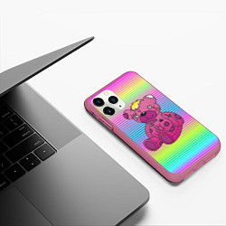 Чехол iPhone 11 Pro матовый Медвежонок Лил Пип, цвет: 3D-малиновый — фото 2