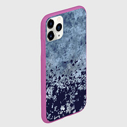 Чехол iPhone 11 Pro матовый Абстракция - пятна чернил, цвет: 3D-фиолетовый — фото 2