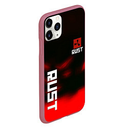 Чехол iPhone 11 Pro матовый Rust the game colors, цвет: 3D-малиновый — фото 2