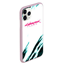 Чехол iPhone 11 Pro матовый Cyberpunk2077 stripes, цвет: 3D-розовый — фото 2