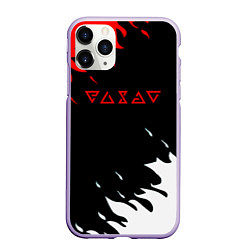 Чехол iPhone 11 Pro матовый The Witcher fire logo, цвет: 3D-светло-сиреневый