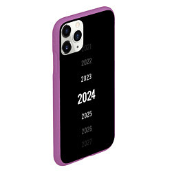 Чехол iPhone 11 Pro матовый Lets go next - 2024, цвет: 3D-фиолетовый — фото 2