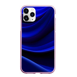 Чехол iPhone 11 Pro матовый Темная синяя абстракция, цвет: 3D-розовый