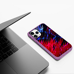 Чехол iPhone 11 Pro матовый Вибро волны, цвет: 3D-фиолетовый — фото 2