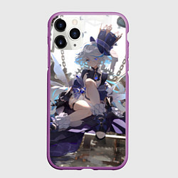 Чехол iPhone 11 Pro матовый Genshin Impact Фурина, цвет: 3D-фиолетовый