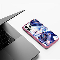 Чехол iPhone 11 Pro матовый Genshin Impact Фурина, цвет: 3D-малиновый — фото 2