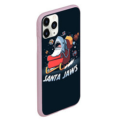 Чехол iPhone 11 Pro матовый Santa Jaws, цвет: 3D-розовый — фото 2