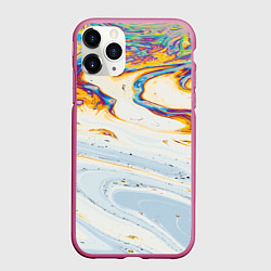 Чехол iPhone 11 Pro матовый Магия масляного отражения, цвет: 3D-малиновый